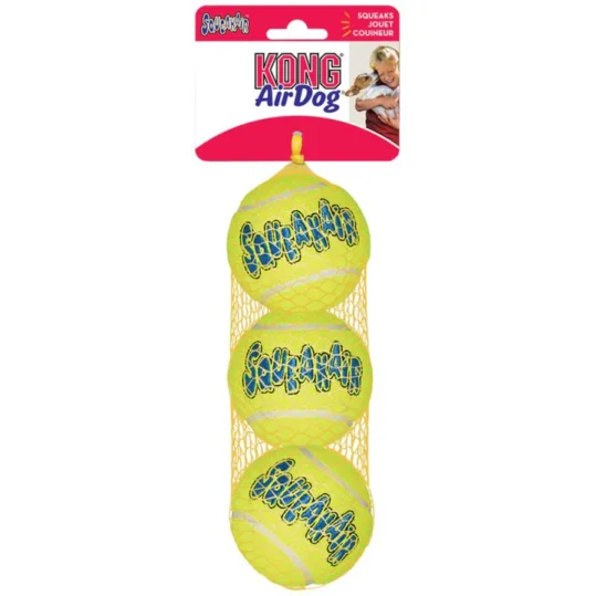 Air Kong Squeaker Ball – 3-pak sjove bolde til små hunde (6 cm)