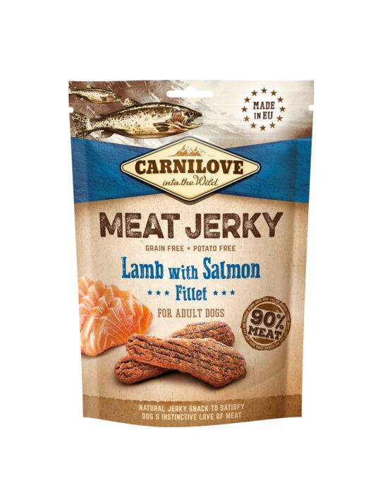 Carnilove Jerky Godbidder med Lam og Laksefilet – 100 g